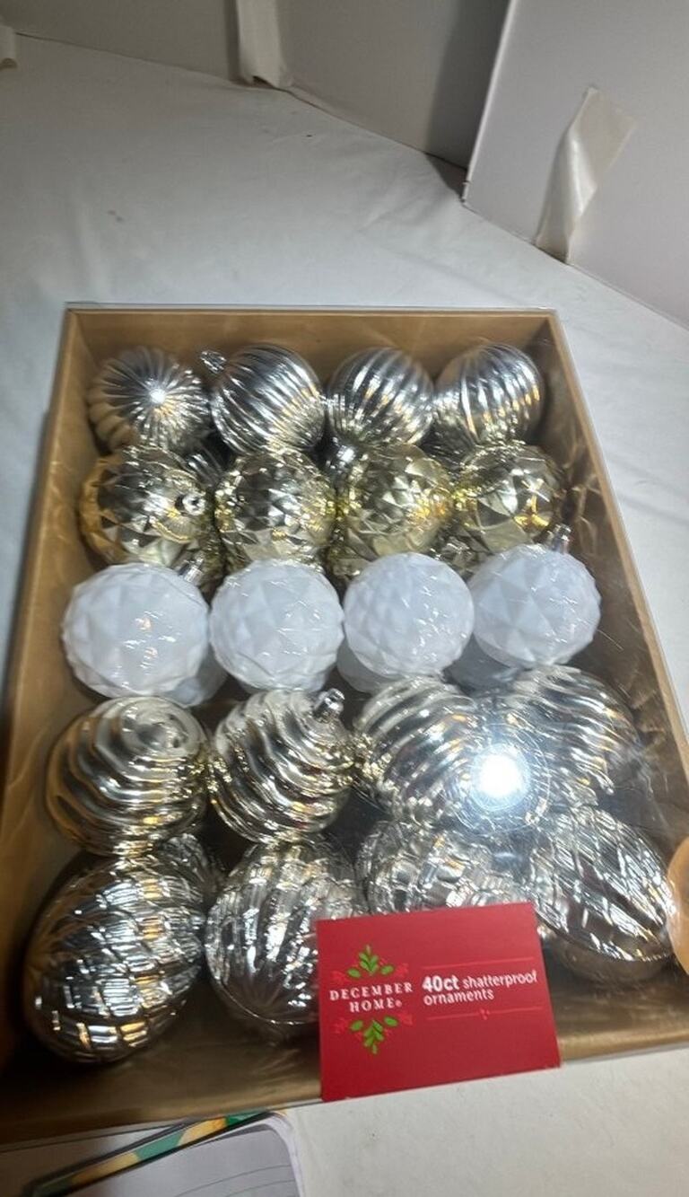 December Home 40ct Shatterproof Ornaments